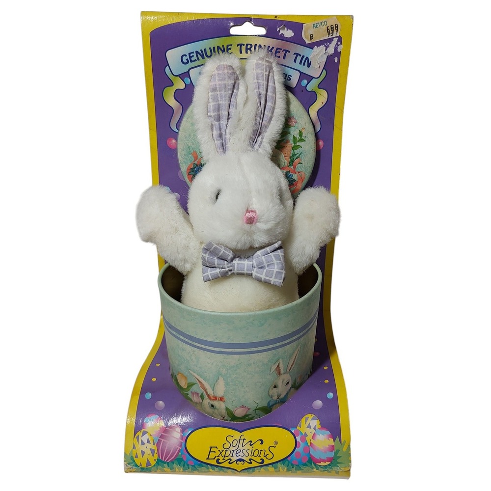 Dan Dee Soft Expressions Bunny Rabbit Plush With Keepsake Collectors Tin Easter‎